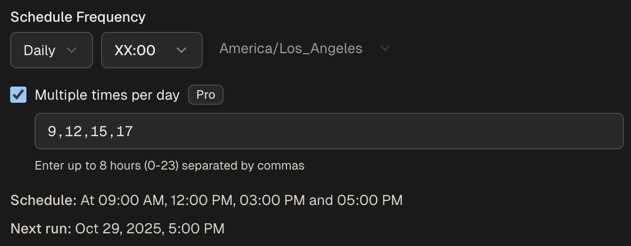 Multi-Hour Schedule Automations